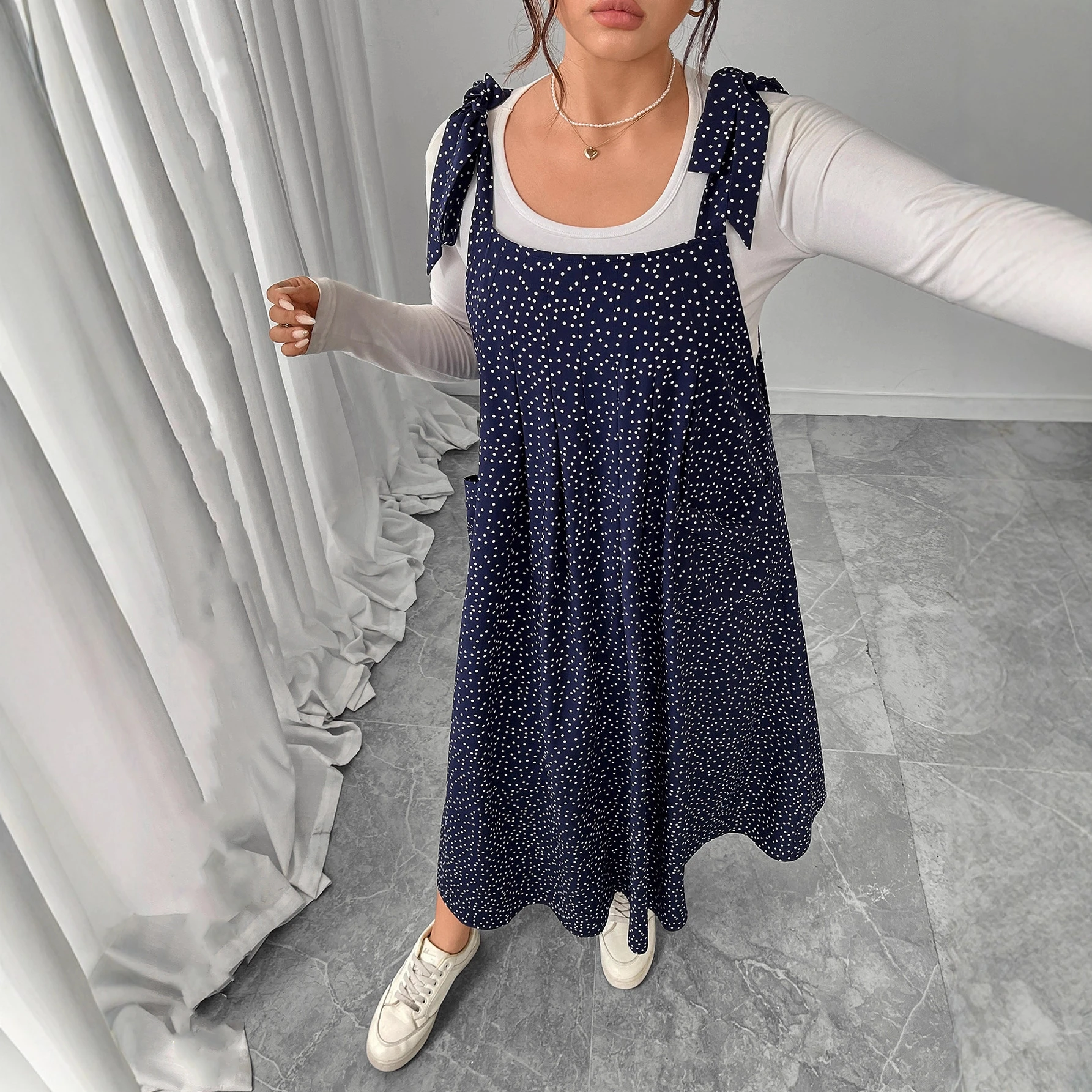 Plus Size Women Polka Dot Dress Bow Strap Loose Leopard Outfit 2026 New Arrival Casual Summer dress Hot Sale For Curvy Ladies
Plus Size Women Polka Dot Dress Bow Strap Loose Leopard Outfit 2026 New Arrival Casual Summer dress Hot Sale For Curvy Ladies