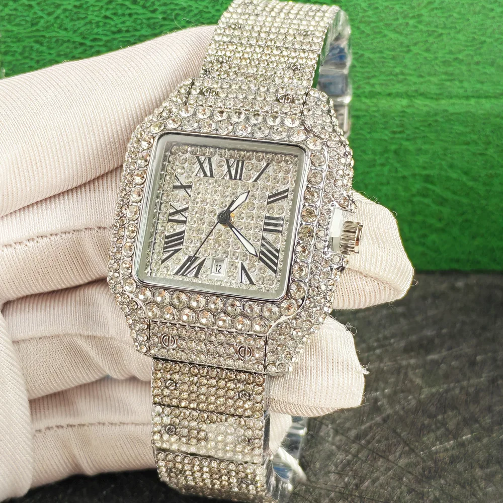 No Loge Full Diamond High Quality Classic Iced Out Quartz Watch Men Gold Sliver Square Watch Male Hip Hop Man AAA Clock Reloj
No Loge Full Diamond High Quality Classic Iced Out Quartz Watch Men Gold Sliver Square Watch Male Hip Hop Man AAA Clock Reloj
