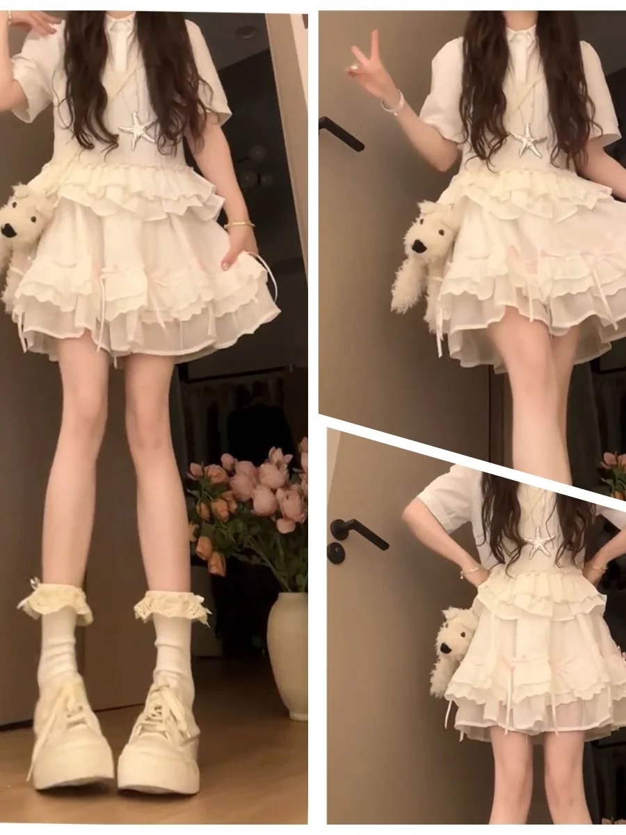 Sweet Bitterness First Love White Moonlight Knot Splice Lace Shirt Cake Short Skirt Two-Piece Set Spring Fashion
Sweet Bitterness First Love White Moonlight Knot Splice Lace Shirt Cake Short Skirt Two-Piece Set Spring Fashion