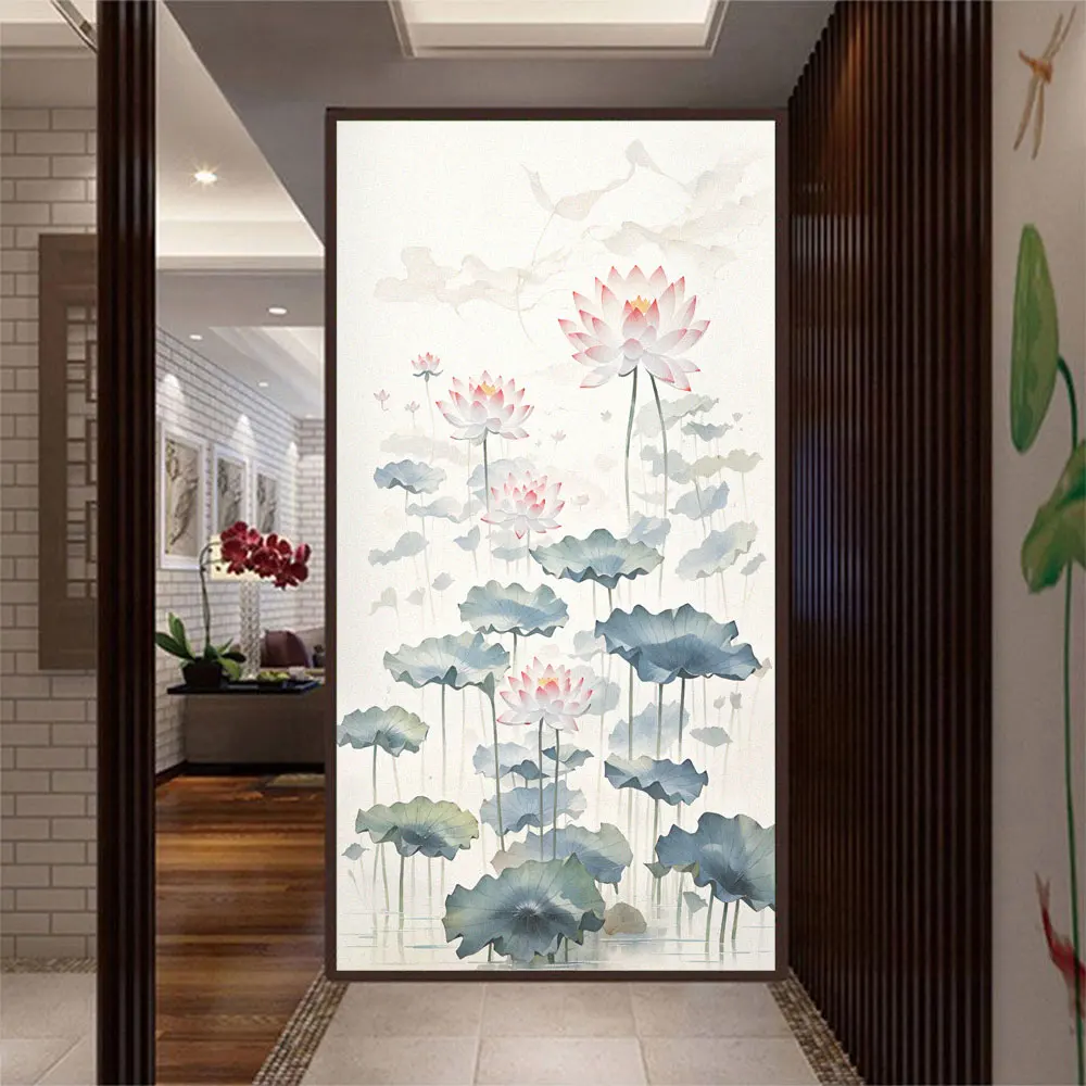 Non-glue Static Cling Privacy Window Frosted Film Chinese Lotus Flower Pattern Sun Blocking Bathroom Glass Door Decorative Film
Non-glue Static Cling Privacy Window Frosted Film Chinese Lotus Flower Pattern Sun Blocking Bathroom Glass Door Decorative Film