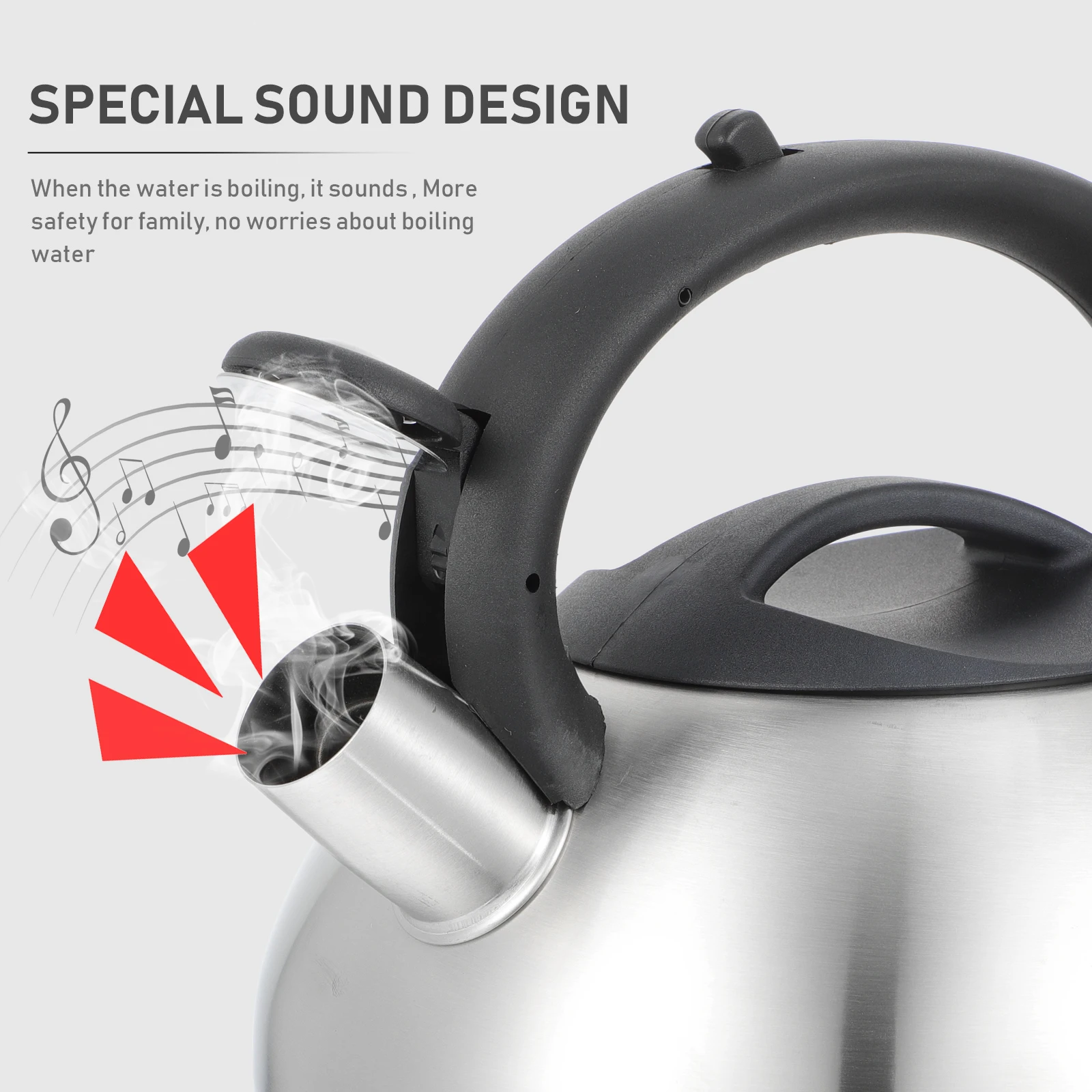 Stainless Steel Teakettle Large Capacity Hemisphere Kettle Gas Stove Heating Silver Whistle Pot Tea Coffee Wine Boiling Tool
Stainless Steel Teakettle Large Capacity Hemisphere Kettle Gas Stove Heating Silver Whistle Pot Tea Coffee Wine Boiling Tool