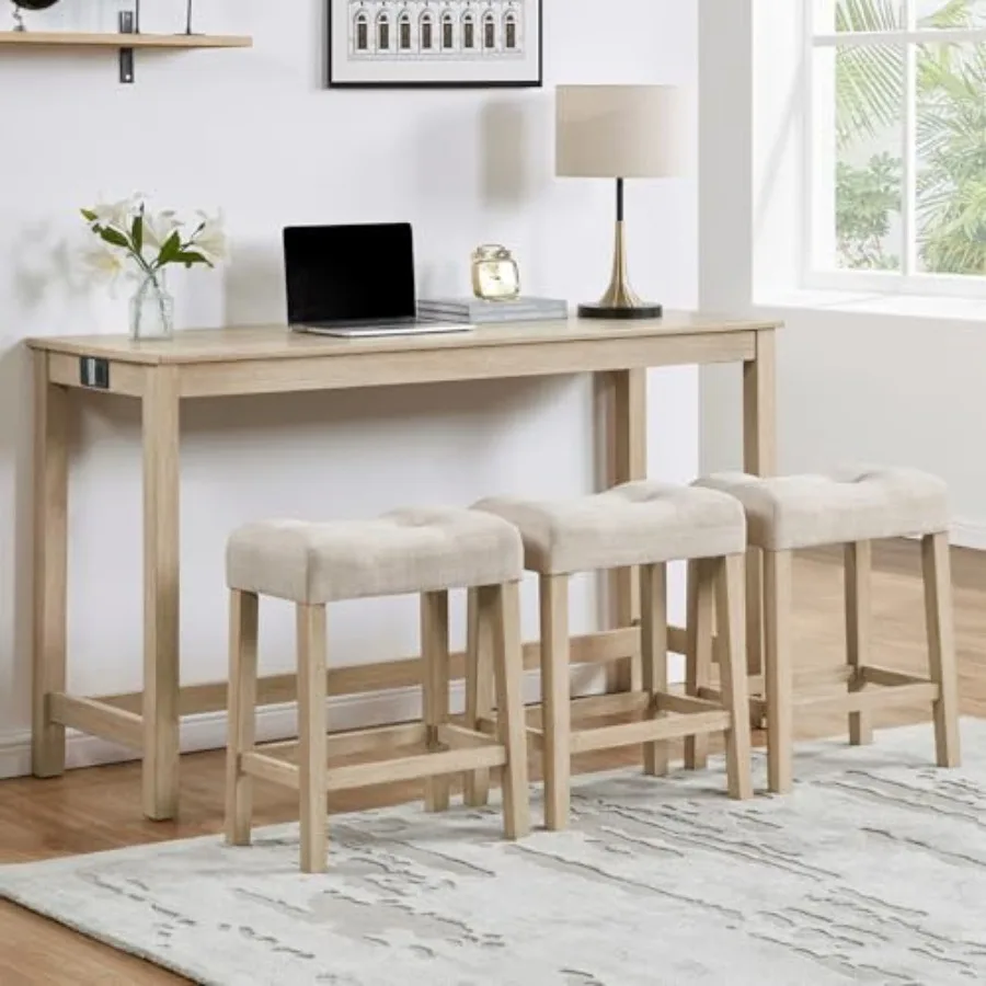 4 Piece Dining Table and Chairs Set with Charging Station, Farmhouse Wooden Kitchen Island-Table w/USBandTypc CandPower Outlet,
4 Piece Dining Table and Chairs Set with Charging Station, Farmhouse Wooden Kitchen Island-Table w/USBandTypc CandPower Outlet,