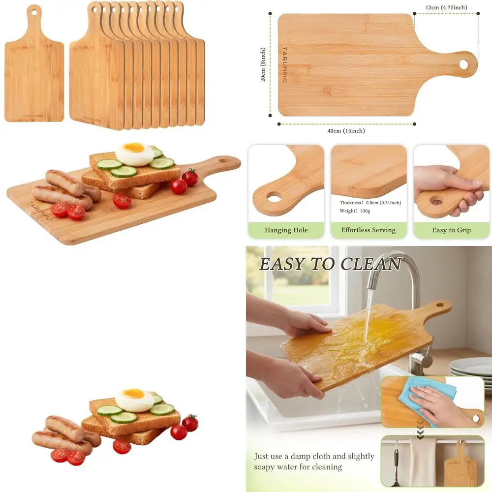 Набор бамбуковых разделочных досок из 12 предметов с ручкой, идеально подходит для кухни, хлеба, сыра и тарелок для гастрономов, 15,8 x 7,9
Набор бамбуковых разделочных досок из 12 предметов с ручкой, идеально подходит для кухни, хлеба, сыра и тарелок для гастрономов, 15,8 x 7,9