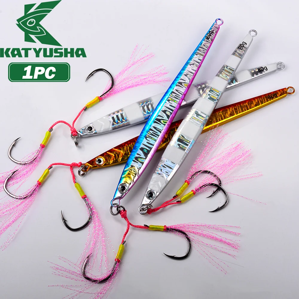 Katyusha Metal Cast Iron Plate Spoon Shaped Fishing Bait 80-120g 1PC With Feather String Hook For Trout Grouper Fishing Lures
Katyusha Metal Cast Iron Plate Spoon Shaped Fishing Bait 80-120g 1PC With Feather String Hook For Trout Grouper Fishing Lures