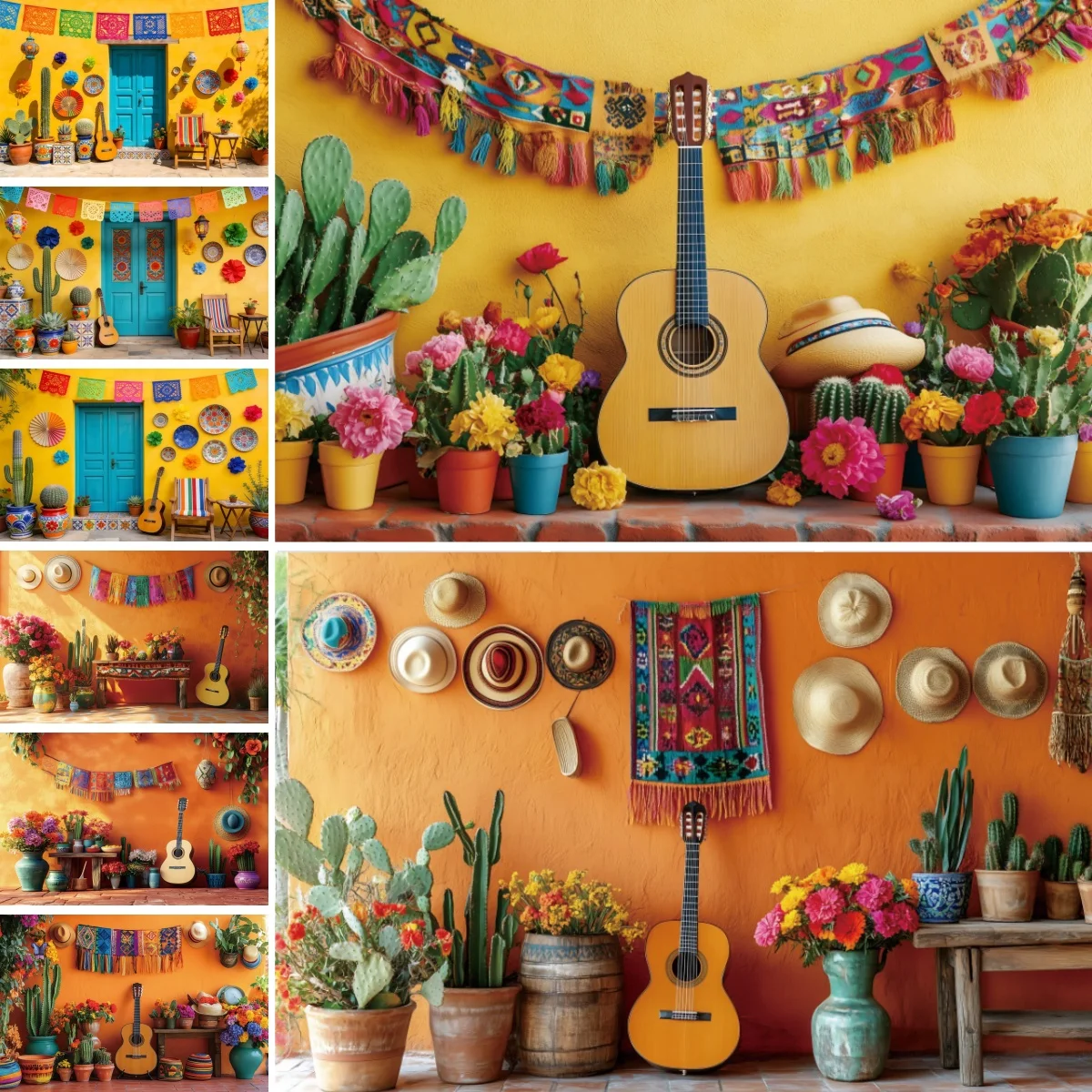 Mexico Fiesta Photography Background Cactus Straw Hat Guitar Courtyard Flower Wall Kid Adult Birthday Party Decor Photo Backdrop
Mexico Fiesta Photography Background Cactus Straw Hat Guitar Courtyard Flower Wall Kid Adult Birthday Party Decor Photo Backdrop