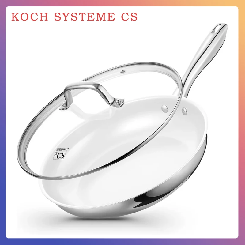 KOCH SYSTEME CS 8/12 дюймов сковорода из нержавеющей стали с крышкой антипригарная сковорода для говядины белое керамическое покрытие индукционная совместима
KOCH SYSTEME CS 8/12 дюймов сковорода из нержавеющей стали с крышкой антипригарная сковорода для говядины белое керамическое покрытие индукционная совместима