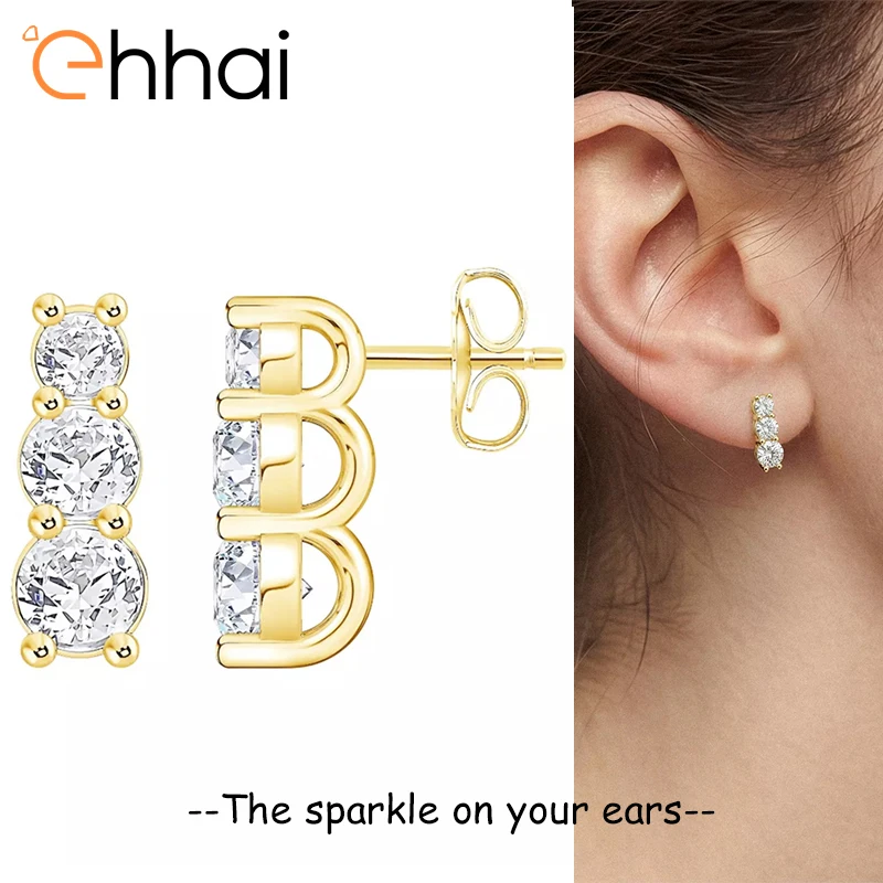 Ehhai Round Cut Moissanite Triple Graduated Piercing Stud Earrings for Women Aretes with Certificated Jewelry Anniversary Gifts
Ehhai Round Cut Moissanite Triple Graduated Piercing Stud Earrings for Women Aretes with Certificated Jewelry Anniversary Gifts