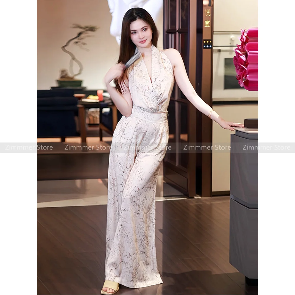 Retro new swing collar hanging neck vest top sleeveless thin design Slim high-waisted trousers fashion suit
Retro new swing collar hanging neck vest top sleeveless thin design Slim high-waisted trousers fashion suit