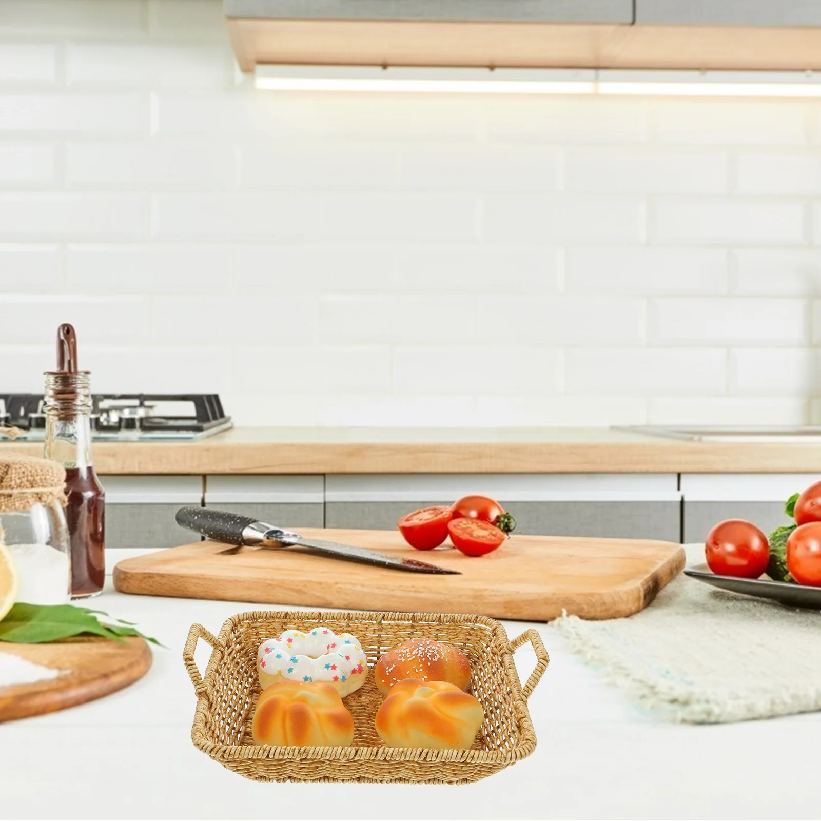 Woven Fruit Basket Rattan Tray Bread Storage Baskets Coffee Table Snack Holder Kitchen Food Serving Imitation Rattan Basket
Woven Fruit Basket Rattan Tray Bread Storage Baskets Coffee Table Snack Holder Kitchen Food Serving Imitation Rattan Basket