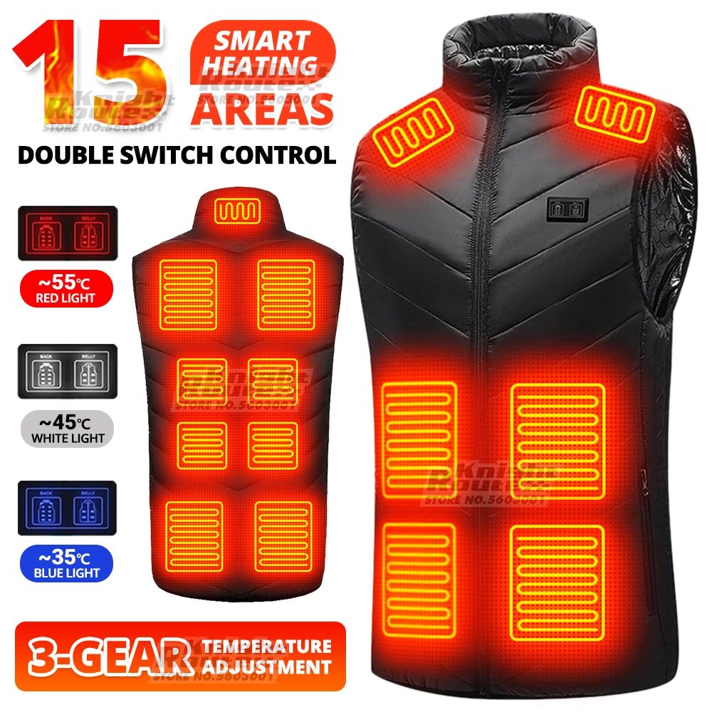 15 Areas Heated Vest Body Warmer APP Control Warm Women Men Heating Jacket Heated Vest Thermal Clothing Camping Winter Black
15 Areas Heated Vest Body Warmer APP Control Warm Women Men Heating Jacket Heated Vest Thermal Clothing Camping Winter Black