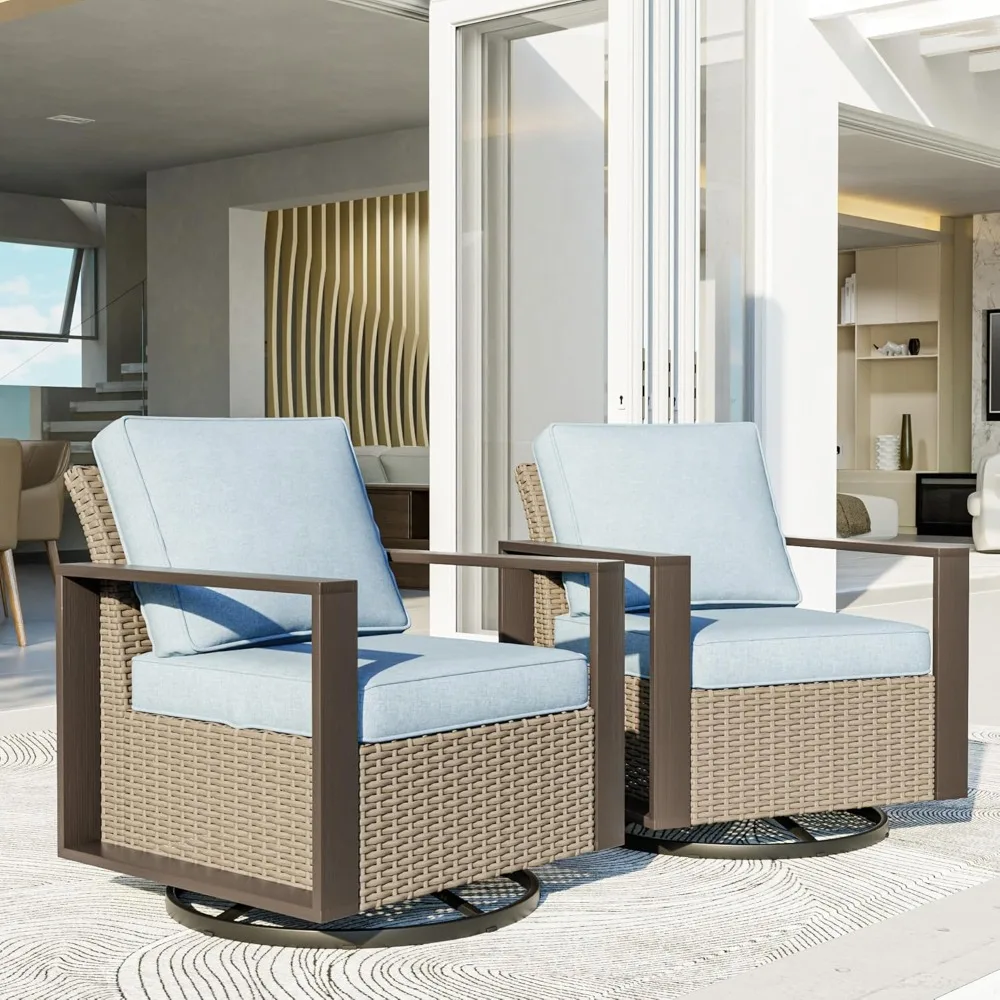 Patio Chairs Set, Outdoor Swivel Rocker Patio Chairs, Metal Patio Furniture with Deep Seating, Thicken Cushions,Outdoor Recliner
Patio Chairs Set, Outdoor Swivel Rocker Patio Chairs, Metal Patio Furniture with Deep Seating, Thicken Cushions,Outdoor Recliner