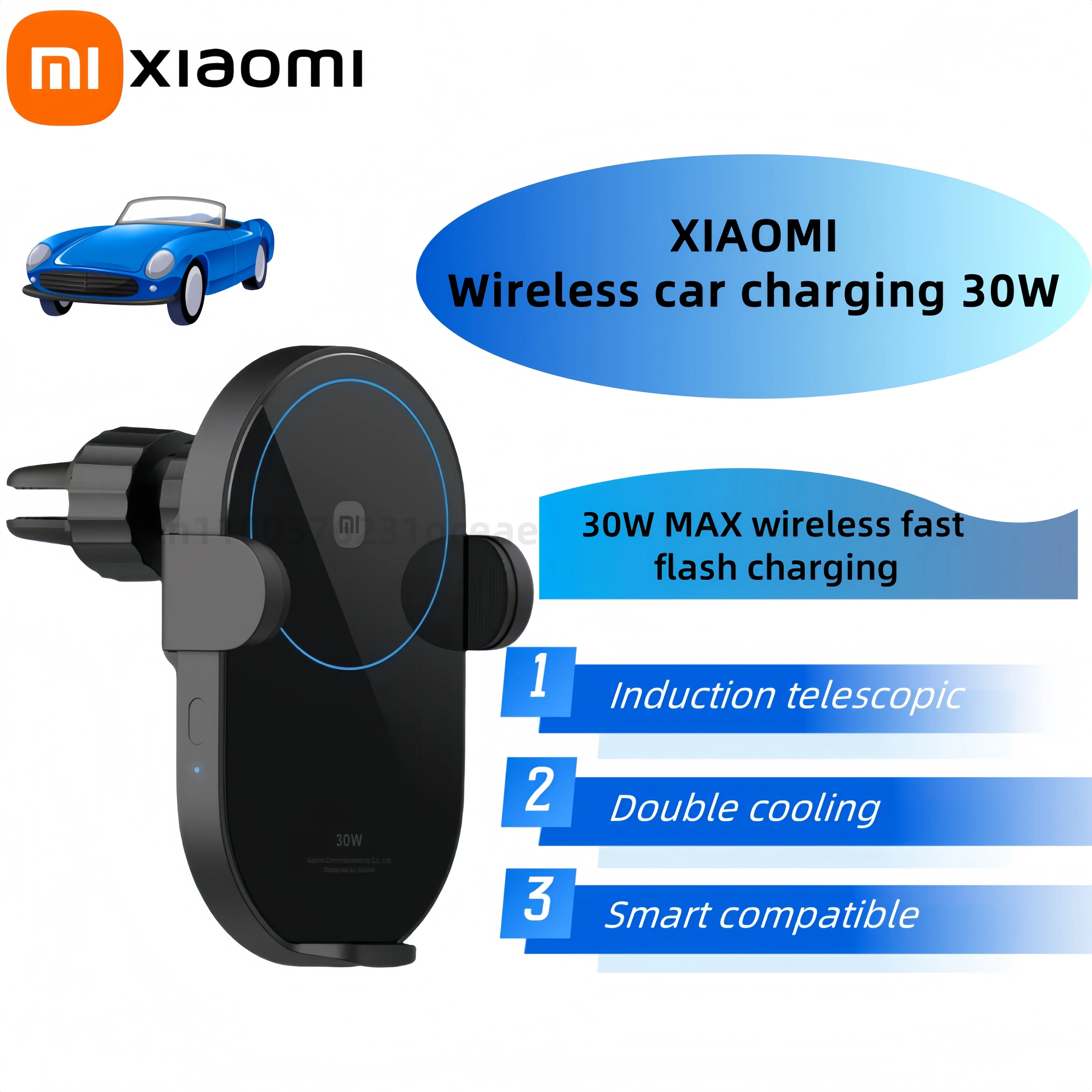 Оригинальное беспроводное автомобильное зарядное устройство Xiaomi 30 Вт Max, автоматическая быстрая быстрая зарядка, поддержка отключения питания и индуктивного расширения, держатель для телефона
Оригинальное беспроводное автомобильное зарядное устройство Xiaomi 30 Вт Max, автоматическая быстрая быстрая зарядка, поддержка отключения питания и индуктивного расширения, держатель для телефона