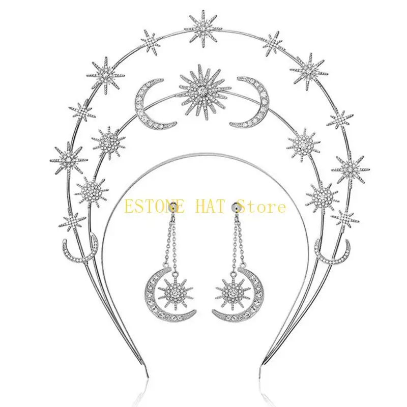 49MF Halo-Star Женская повязка на голову Тиара Обруч для волос Свадебный головной убор для душа и вечеринки
49MF Halo-Star Женская повязка на голову Тиара Обруч для волос Свадебный головной убор для душа и вечеринки