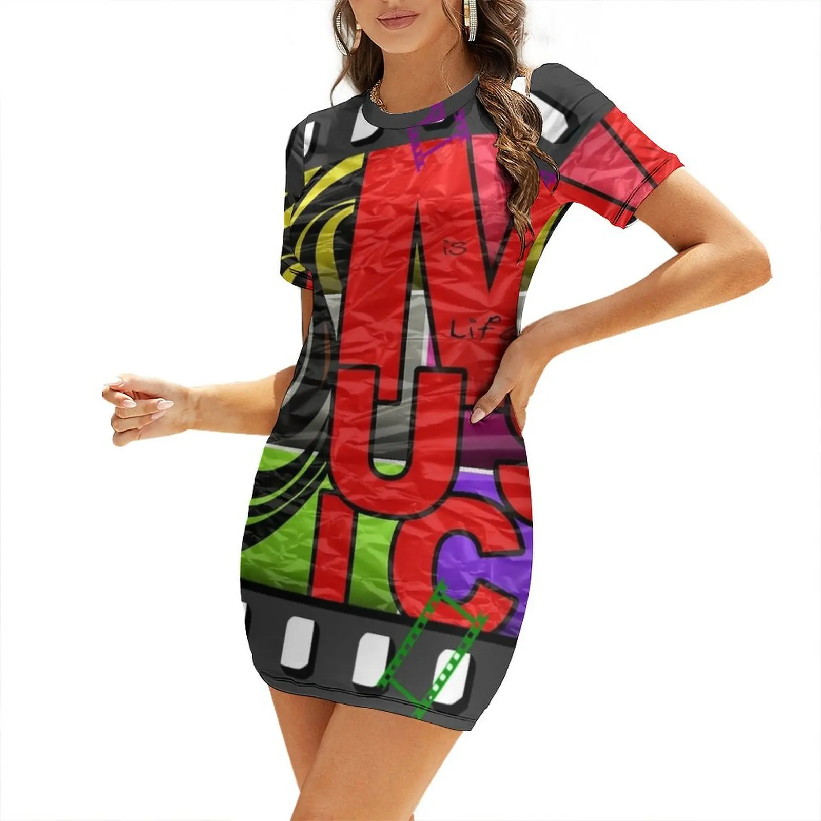 Music and Musicals Short Sleeved Dress dresses korean style Long dresses Female dress Dress
Music and Musicals Short Sleeved Dress dresses korean style Long dresses Female dress Dress