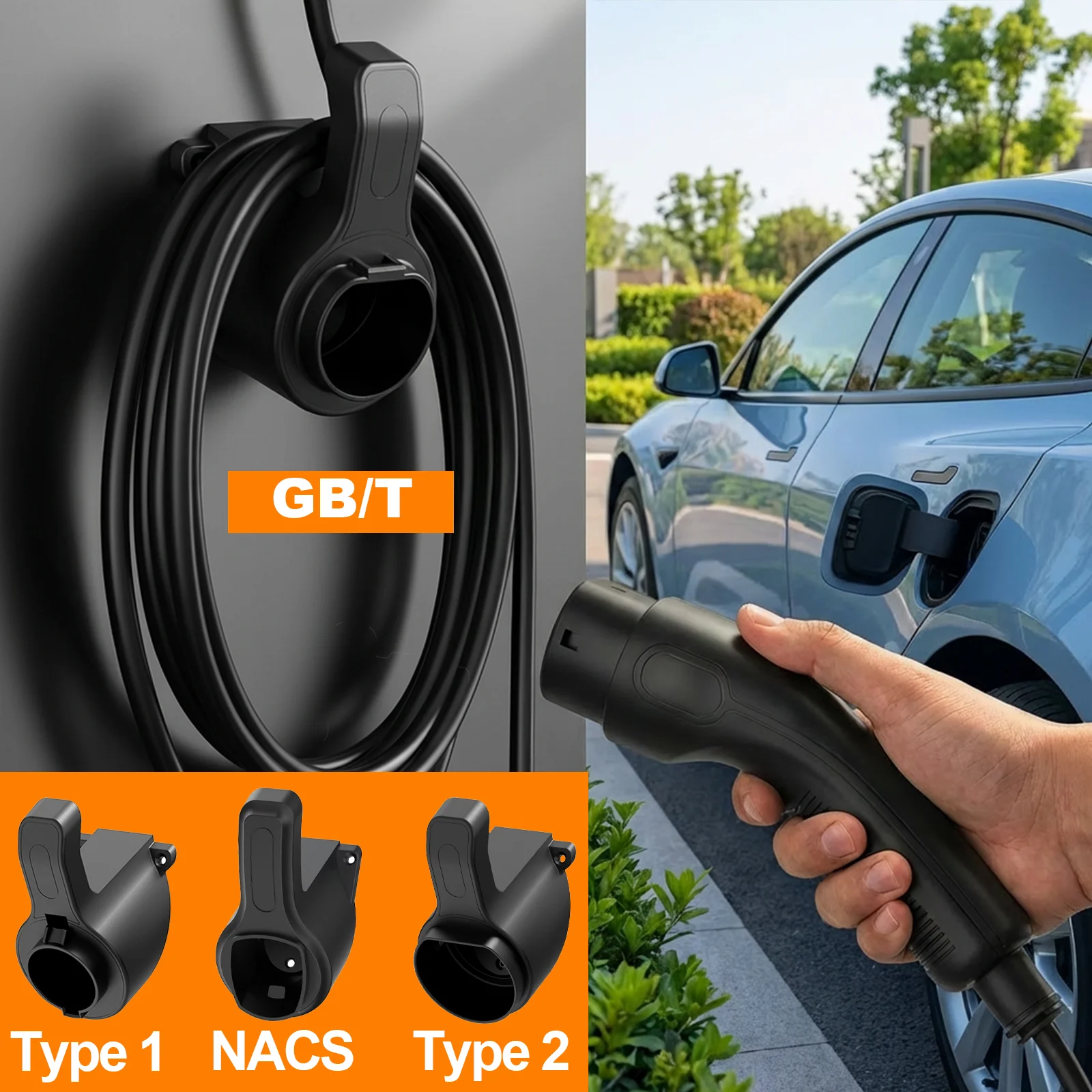 Portable EV Charger Holder Stand — for TESLA Nacs Type 1 Type2 GB/T Car Charger Wall Mount Bracket, Car Charging Cable Bracket
Portable EV Charger Holder Stand — for TESLA Nacs Type 1 Type2 GB/T Car Charger Wall Mount Bracket, Car Charging Cable Bracket
