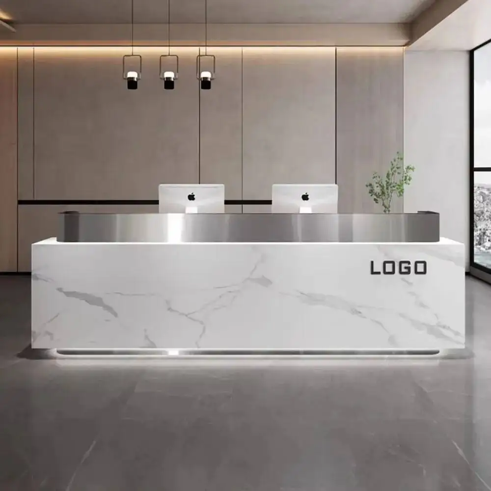 Counter Bar Aesthetic Cabinet Glamour Glamour Simple Luxury Reception Desks Aesthetic Modern Mostrador Commercial Furniture 
Counter Bar Aesthetic Cabinet Glamour Glamour Simple Luxury Reception Desks Aesthetic Modern Mostrador Commercial Furniture