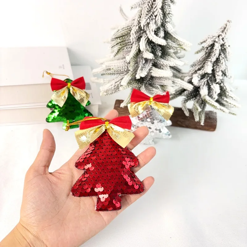 6Pcs Christmas Tree Ornaments Tree Shape Sequin Pendant with Bow for Christmas Trees Walls Doors Parties Wedding Decoration
6Pcs Christmas Tree Ornaments Tree Shape Sequin Pendant with Bow for Christmas Trees Walls Doors Parties Wedding Decoration