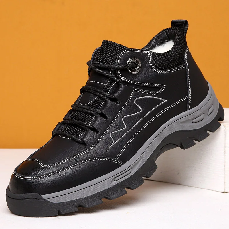 New Genuine Leather Boots Men's Hiking Shoes Plush Warm High Top Casual Leather Shoes Men's Sneakers Snow Boots Bota Masculina
New Genuine Leather Boots Men's Hiking Shoes Plush Warm High Top Casual Leather Shoes Men's Sneakers Snow Boots Bota Masculina