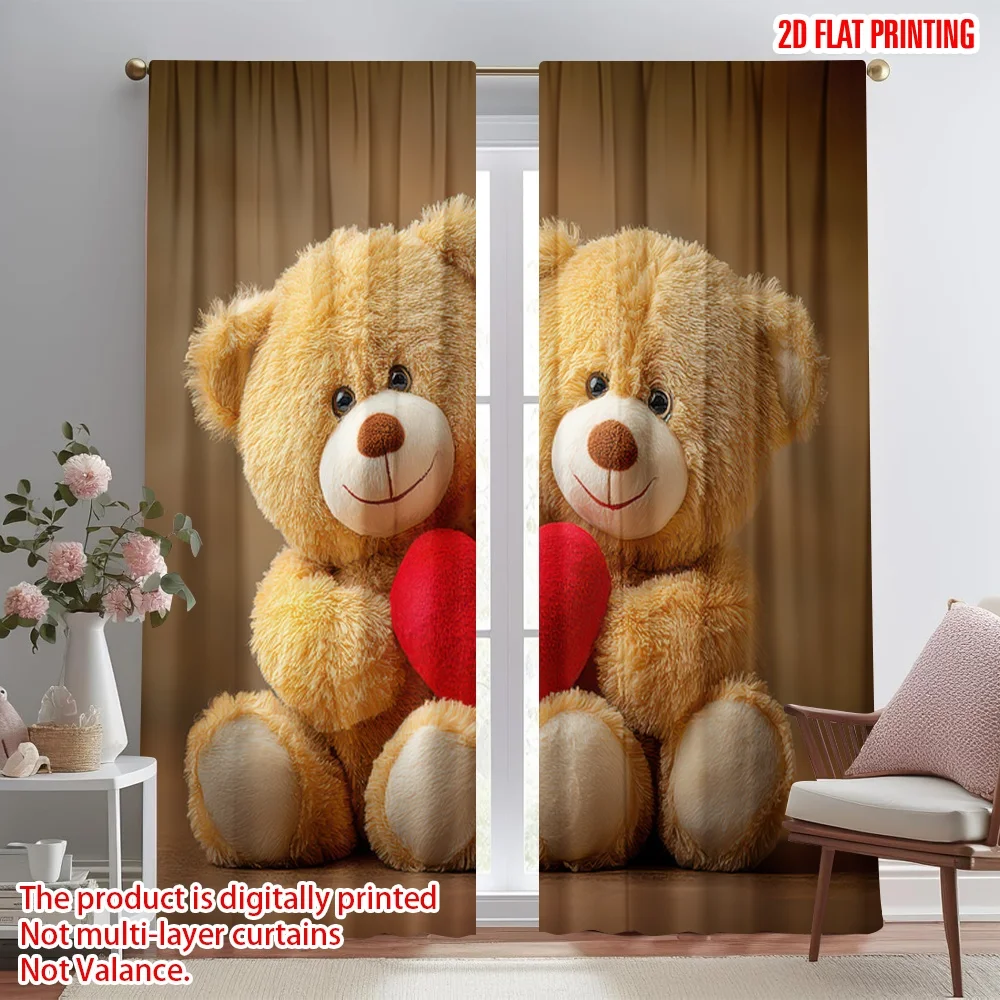 2D flat printing 2pcs Window Drapes Valentine's Day Teddy Bears Digital Printed Polyester Drapes Festive Curtains Use for
2D flat printing 2pcs Window Drapes Valentine's Day Teddy Bears Digital Printed Polyester Drapes Festive Curtains Use for