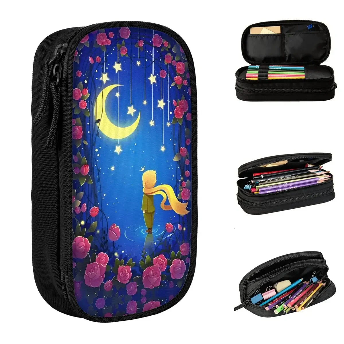 The Little Prince Rose And Moon Pencil Cases Pencil Box Pen Box for Student Large Storage Bags School Supplies Gifts Stationery
The Little Prince Rose And Moon Pencil Cases Pencil Box Pen Box for Student Large Storage Bags School Supplies Gifts Stationery