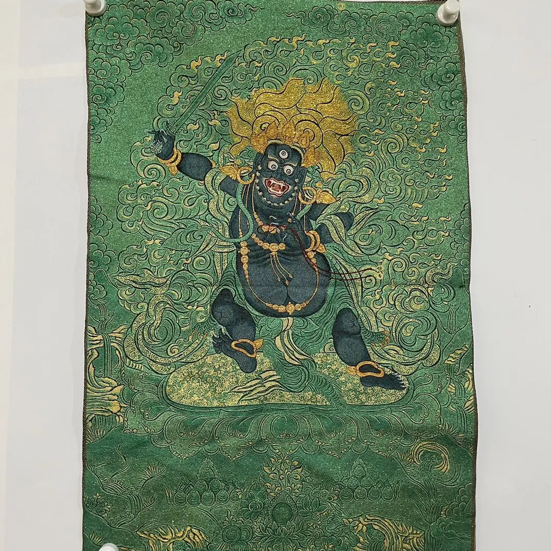 Tibetan Temple Collection Thangka Silk Embroidery Palden Lhamo Hellmaster Acalanatha Thangka Wall hanging Worship Hall
Tibetan Temple Collection Thangka Silk Embroidery Palden Lhamo Hellmaster Acalanatha Thangka Wall hanging Worship Hall
