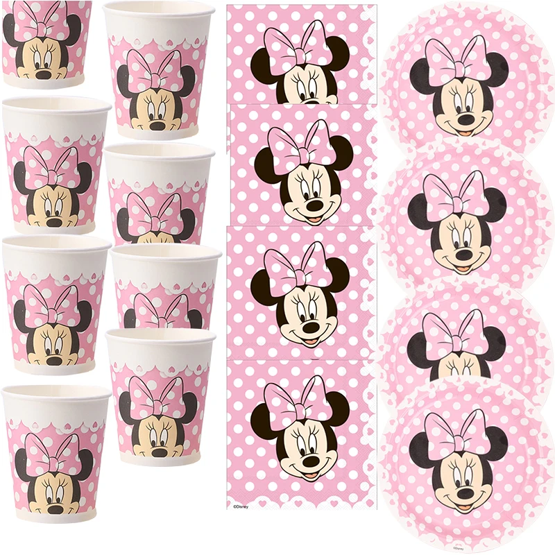 Pink Minnie Mouse Theme Party Supplies Tableware Cup Napkin Plate Topper Kid Baby Girls Birthday Party Decoration Baby Shower
Pink Minnie Mouse Theme Party Supplies Tableware Cup Napkin Plate Topper Kid Baby Girls Birthday Party Decoration Baby Shower