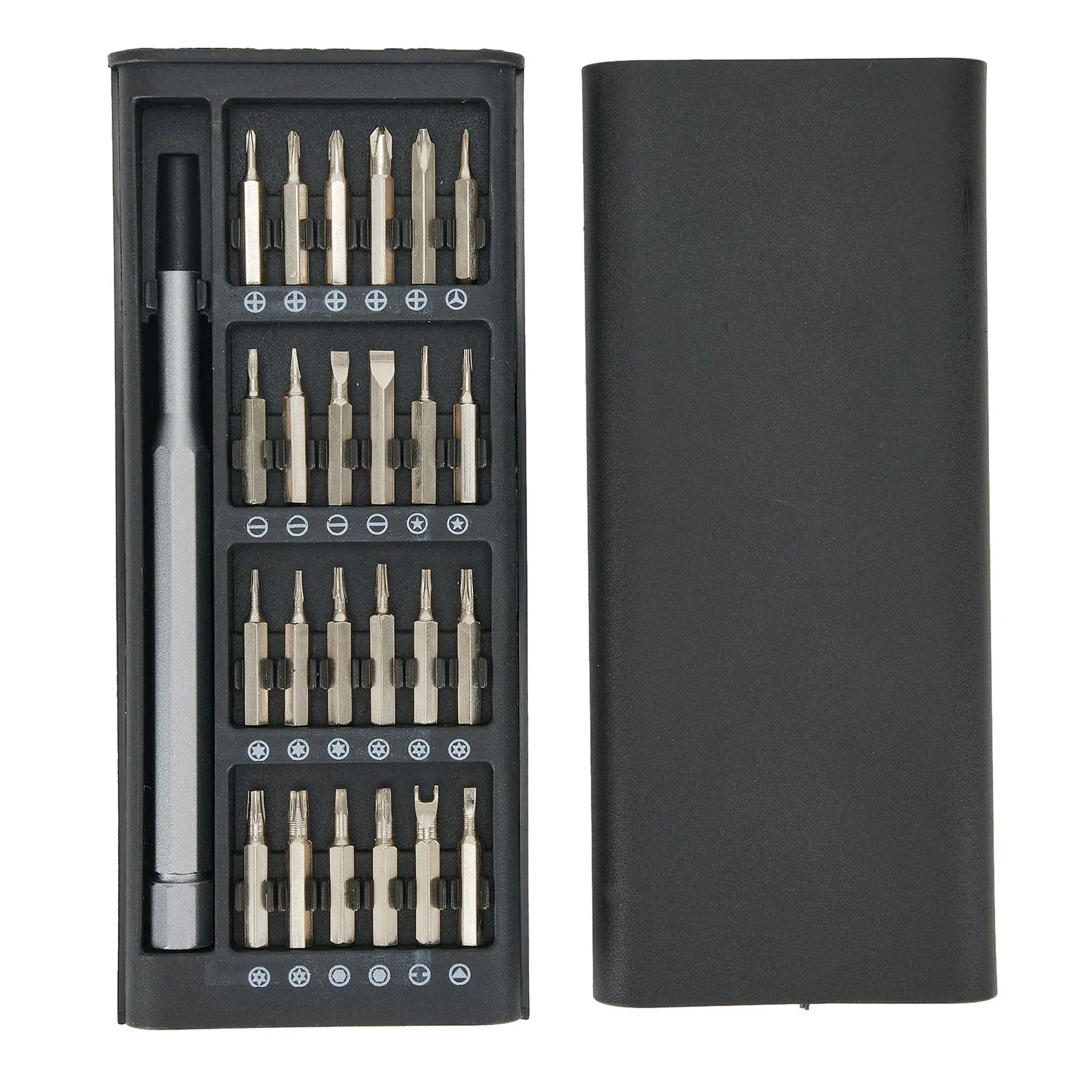 Precision Magnetic Screwdriver Set, 25 Bits For Eyeglass Repair, Mobile Phone And PC Maintenance, Compact And Portable Design
Precision Magnetic Screwdriver Set, 25 Bits For Eyeglass Repair, Mobile Phone And PC Maintenance, Compact And Portable Design