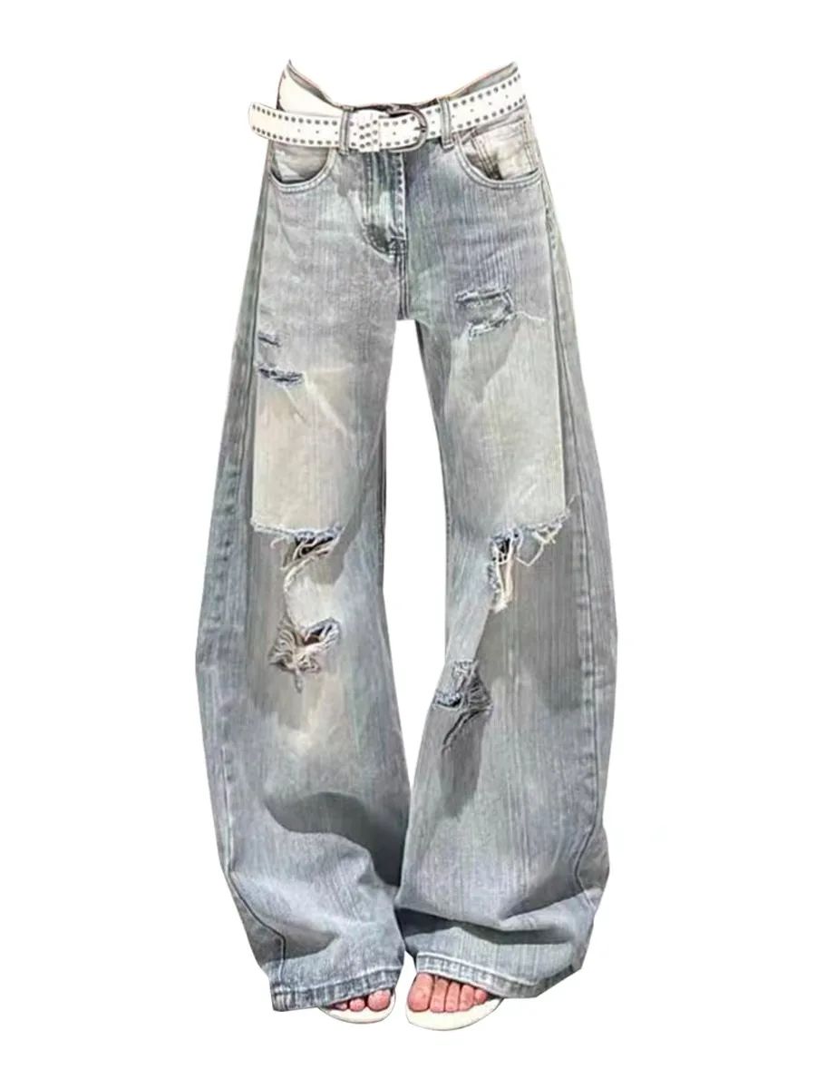 Loose Wide Leg Jeans Women's plus Size Summer Thin CleanFit American Style Sexy Floor-Length Denim Pants with Hole
Loose Wide Leg Jeans Women's plus Size Summer Thin CleanFit American Style Sexy Floor-Length Denim Pants with Hole