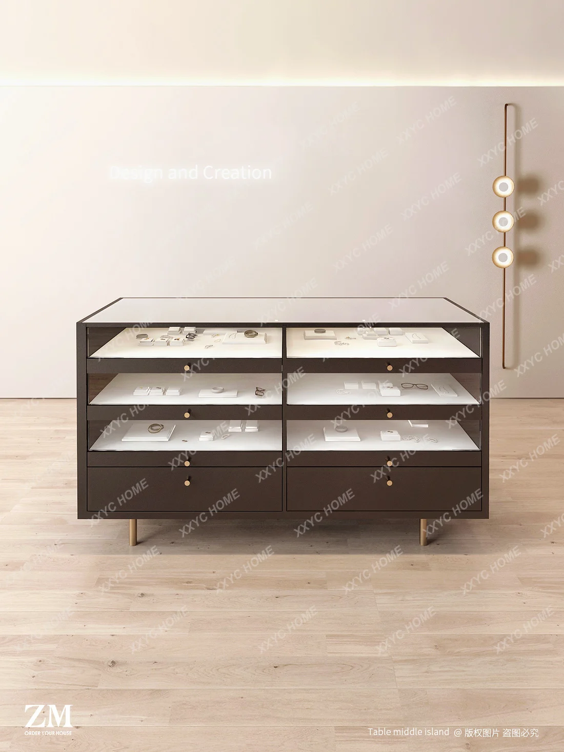 XZ Glass cabinet three-layer jewelry display drawer storage cabinet watch jewelry display cabinet
XZ Glass cabinet three-layer jewelry display drawer storage cabinet watch jewelry display cabinet