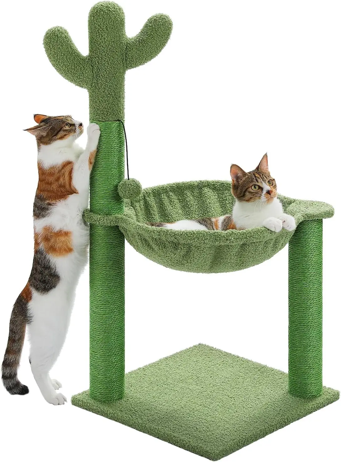 Cactus Cat Tree, 33 Inchs Cat Tower with Large S Hammock and Fully Wrapped Sisal Scratching Post for Indoor Cats
Cactus Cat Tree, 33 Inchs Cat Tower with Large S Hammock and Fully Wrapped Sisal Scratching Post for Indoor Cats