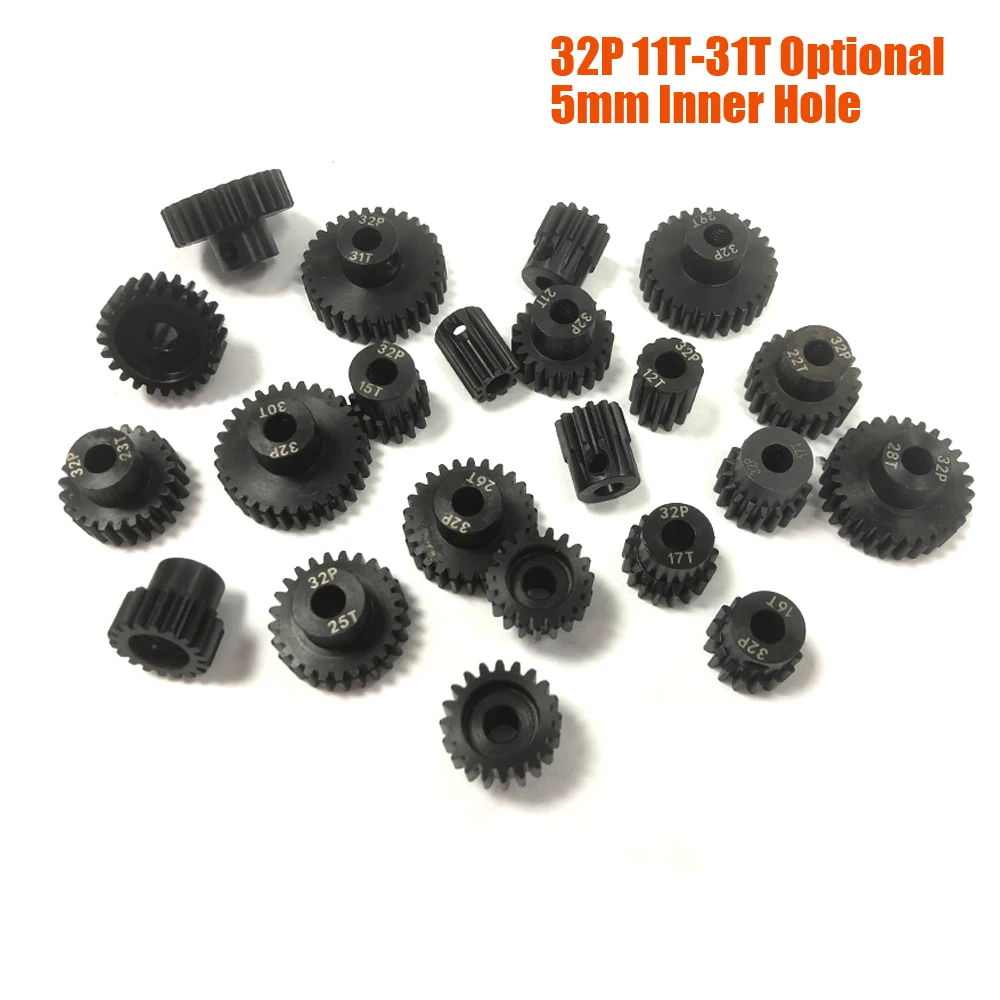 32P Pinion 5mm 11T-31T Hardened Steel Metal Strong and durable Motor Gear for 1/10 RC Car Motor Traxxas Slash E-Revo
32P Pinion 5mm 11T-31T Hardened Steel Metal Strong and durable Motor Gear for 1/10 RC Car Motor Traxxas Slash E-Revo
