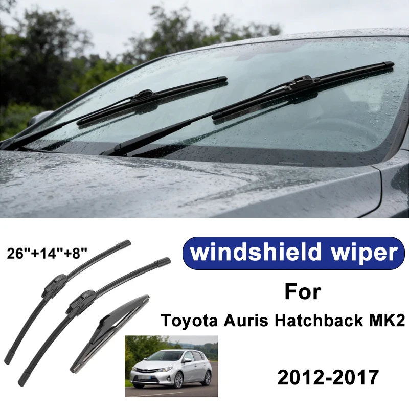 For Toyota Auris Hatchback MK2 2012-2017 car windshield front/rear wipers, silent wiper blades,car blade brush accessories
For Toyota Auris Hatchback MK2 2012-2017 car windshield front/rear wipers, silent wiper blades,car blade brush accessories