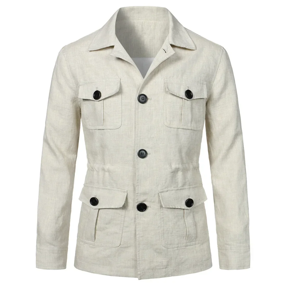 2023 Spring New Men's Multi Pocket Work Jacket Linen British Vintage Solid Color Curious Coat
2023 Spring New Men's Multi Pocket Work Jacket Linen British Vintage Solid Color Curious Coat