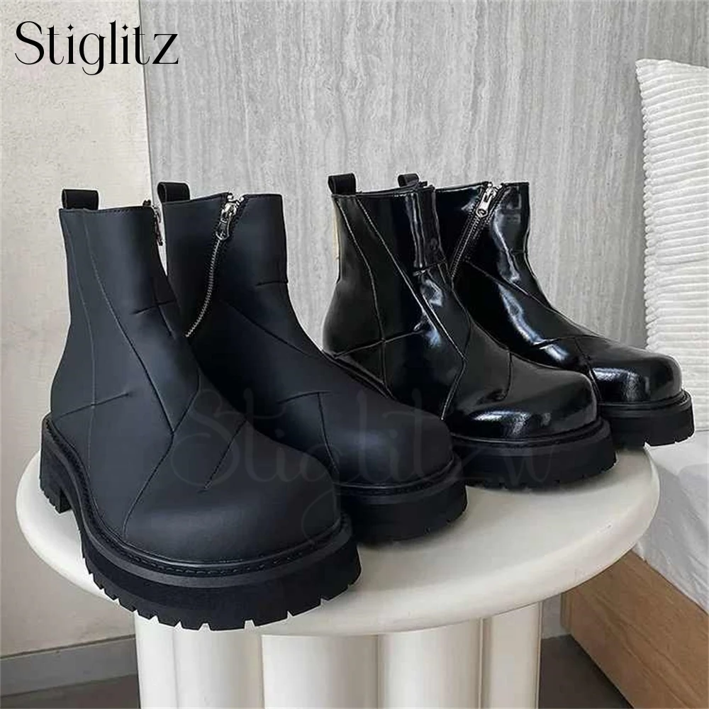 Black Leather Zip Ankle Boots for Men Round Toe Slip on Modern Boots Punk Style Fashion Handmade Boots Designer Style Boots
Black Leather Zip Ankle Boots for Men Round Toe Slip on Modern Boots Punk Style Fashion Handmade Boots Designer Style Boots
