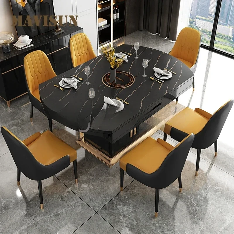 Black Modern Practical Rock Plate Long Dining Room Sets Living Room Chairs Luxury Folding Slate Mesa De Jantar Home Furniture
Black Modern Practical Rock Plate Long Dining Room Sets Living Room Chairs Luxury Folding Slate Mesa De Jantar Home Furniture