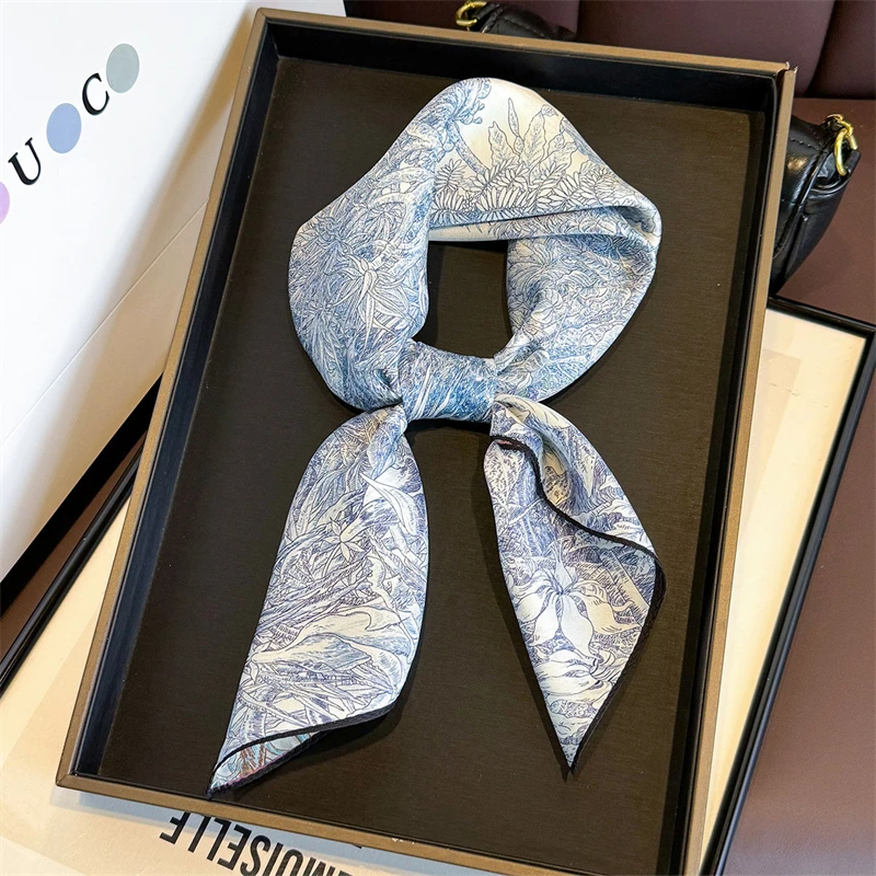 14mm 100% Twill Silk Square Scarf for Women 65cm Neck Tie Neckerchief Double side Female Foulard Headband Hijab Shawl Bandana
14mm 100% Twill Silk Square Scarf for Women 65cm Neck Tie Neckerchief Double side Female Foulard Headband Hijab Shawl Bandana