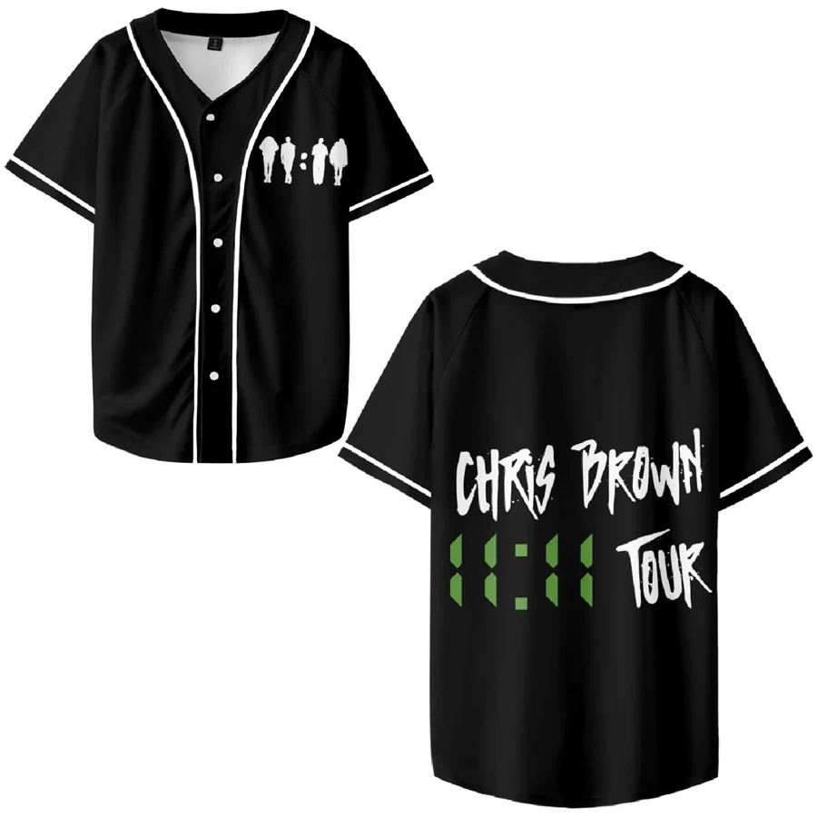 Chris Brown THE 11:11 TOUR Baseball Shirt Men Women Hip Hop Short Sleeve Baseball Jersey Tee Shirt Street Wear Summer Tops
Chris Brown THE 11:11 TOUR Baseball Shirt Men Women Hip Hop Short Sleeve Baseball Jersey Tee Shirt Street Wear Summer Tops