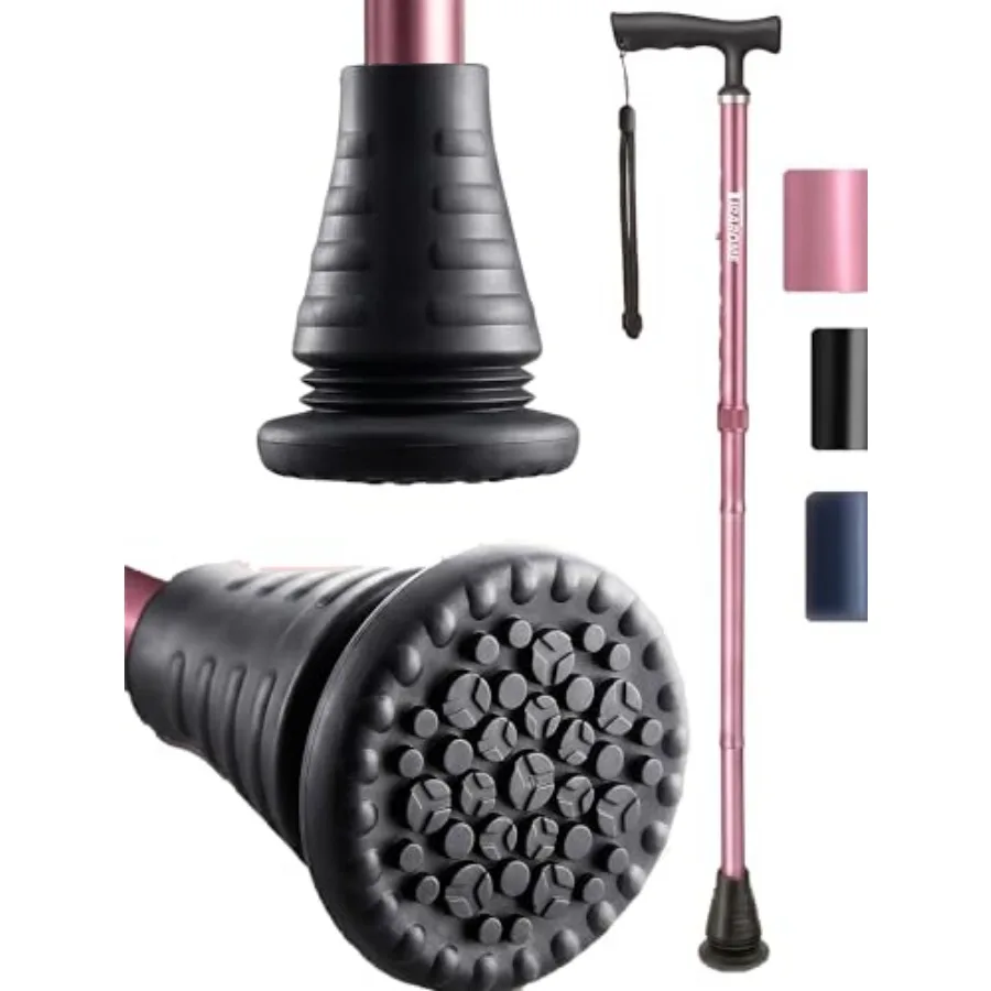 Walking Cane - Collapsible, Rubber Handle, Shock Absorbing Base, 8-Level Height Adjustable, 0.9lb Lightweight Stick Supports Up
Walking Cane - Collapsible, Rubber Handle, Shock Absorbing Base, 8-Level Height Adjustable, 0.9lb Lightweight Stick Supports Up