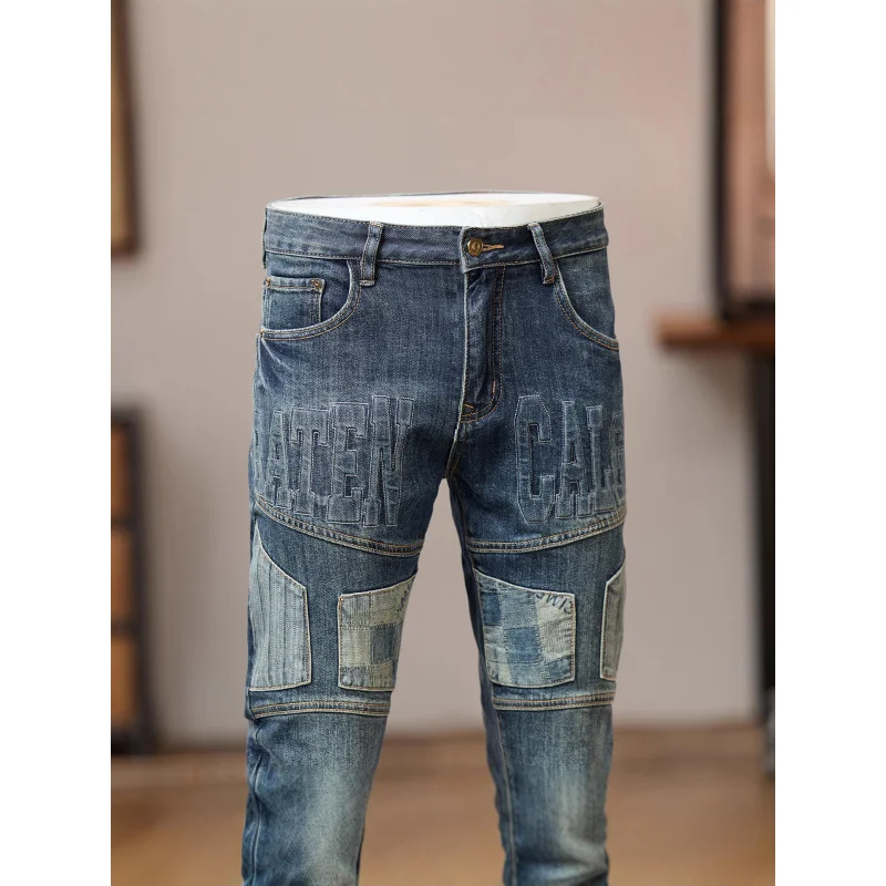 Men's Autumn Patchwork Embroidery and Embossed Print Jeans 2025 New Fashionable Stylish Personality Slim Fit Skinny Pants
Men's Autumn Patchwork Embroidery and Embossed Print Jeans 2025 New Fashionable Stylish Personality Slim Fit Skinny Pants