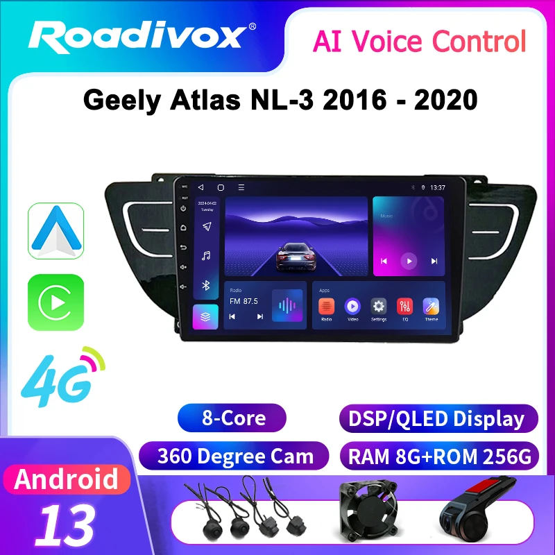 roadivox Android Car Radio for Geely Atlas NL-3 2016 - 2020 GPS Navigation Video Stereo Screen Multimedia Player Tape Recorder
roadivox Android Car Radio for Geely Atlas NL-3 2016 - 2020 GPS Navigation Video Stereo Screen Multimedia Player Tape Recorder