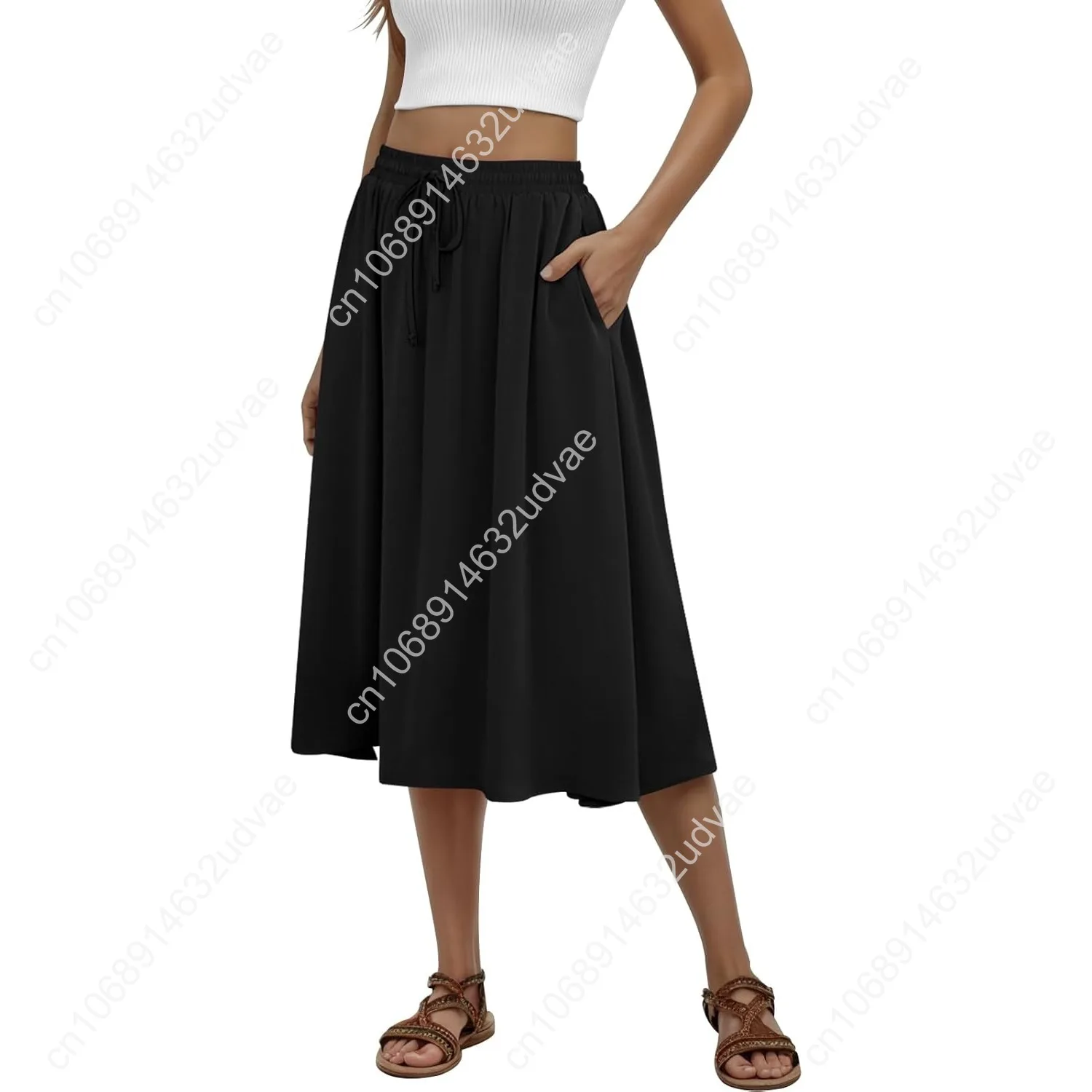 Women's Midi Skirt Summer Pleated Flowy Elastic High Waisted Skirts with Pockets
Women's Midi Skirt Summer Pleated Flowy Elastic High Waisted Skirts with Pockets