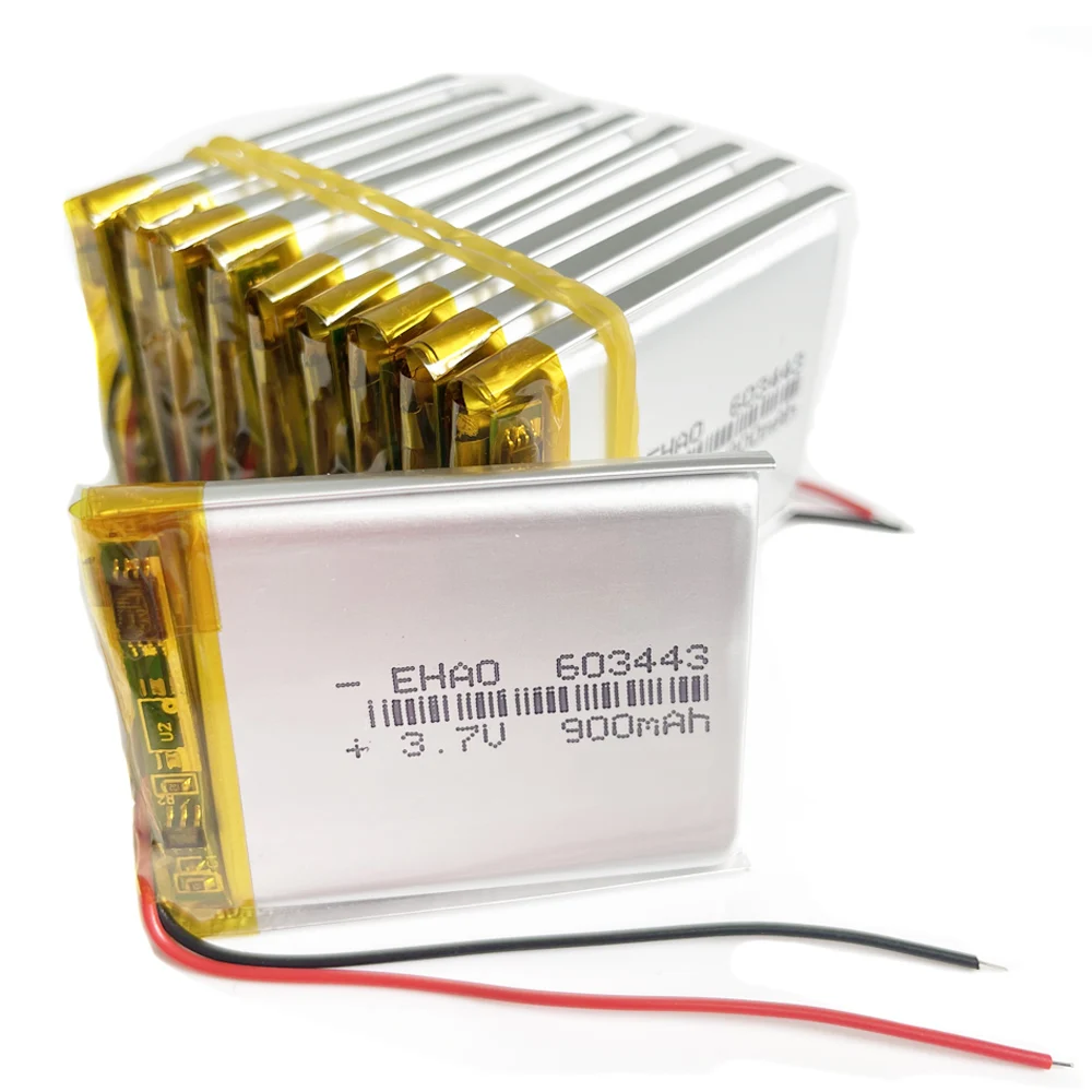 10 PCS 3.7V 900mAh Lithium Polymer LiPo Rechargeable Battery 603443 For Mp3 Mobile Phone DVD Bluetooth Speaker Recorder MP4
10 PCS 3.7V 900mAh Lithium Polymer LiPo Rechargeable Battery 603443 For Mp3 Mobile Phone DVD Bluetooth Speaker Recorder MP4