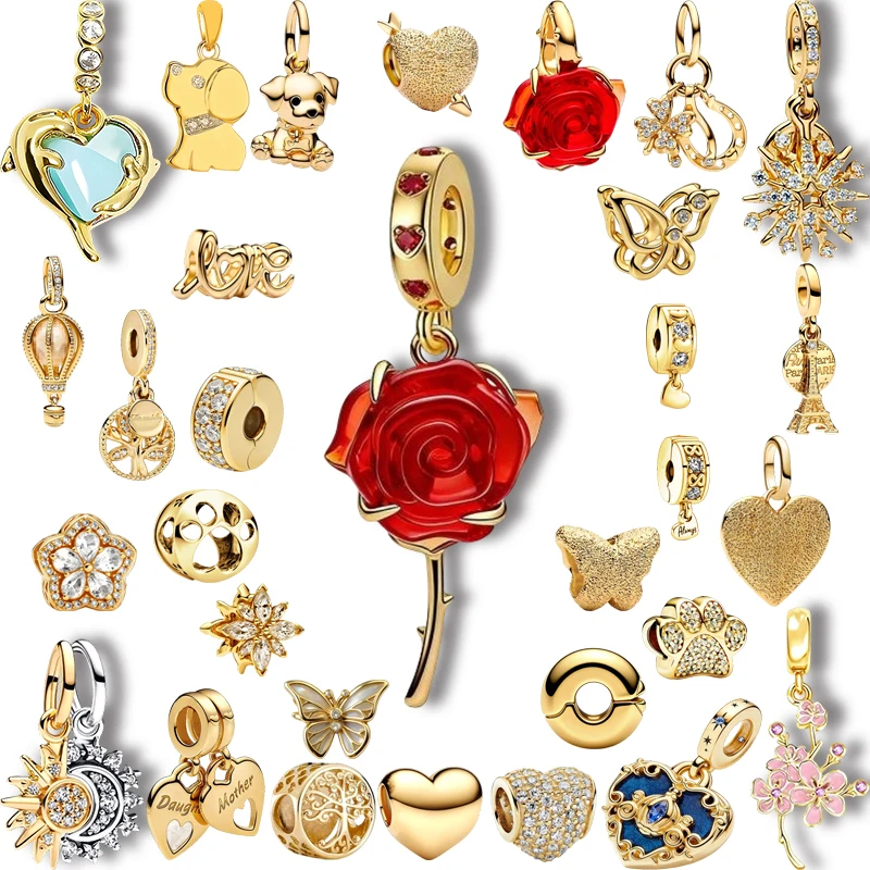 Original Charms Beads,Golden Series,Sparkling Red Rose Dangle&Pink Cherry Blossoms Beads Fit Pendant Bracelet Women Jewelry Gift
Original Charms Beads,Golden Series,Sparkling Red Rose Dangle&Pink Cherry Blossoms Beads Fit Pendant Bracelet Women Jewelry Gift