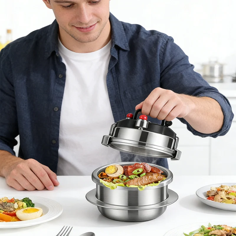 Stainless Steel Portable Mini Pressure Cooker for Dorm Outdoor Camping Gas Electric Stove Compatible Anti-Explosion Design
Stainless Steel Portable Mini Pressure Cooker for Dorm Outdoor Camping Gas Electric Stove Compatible Anti-Explosion Design