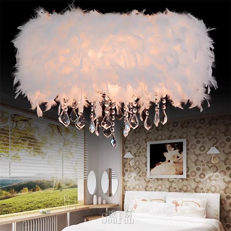 European style living room bedroom light feather light clothing store crystal chandelier Nordic minimalist princess room
European style living room bedroom light feather light clothing store crystal chandelier Nordic minimalist princess room