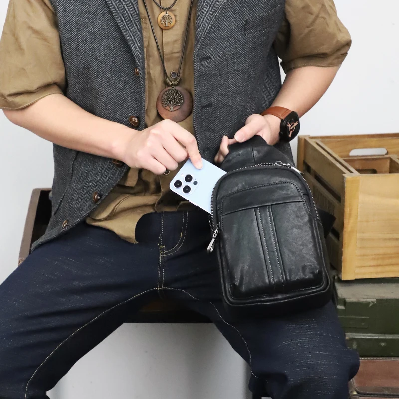 Soft Genuine Leather Men's Chest Pack Male Mini Shoulder Crossbody Bag Anti Theft Chest Pack Men Casual Outdoor Sling Bag
Soft Genuine Leather Men's Chest Pack Male Mini Shoulder Crossbody Bag Anti Theft Chest Pack Men Casual Outdoor Sling Bag