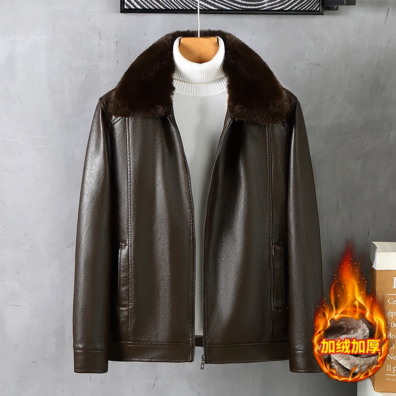 Male Casual PU Leather Coats Man Wool fur Warm Pu Leather Jacket New Winter Men's Fur Collar thick warm Fleece Leather Jackets
Male Casual PU Leather Coats Man Wool fur Warm Pu Leather Jacket New Winter Men's Fur Collar thick warm Fleece Leather Jackets