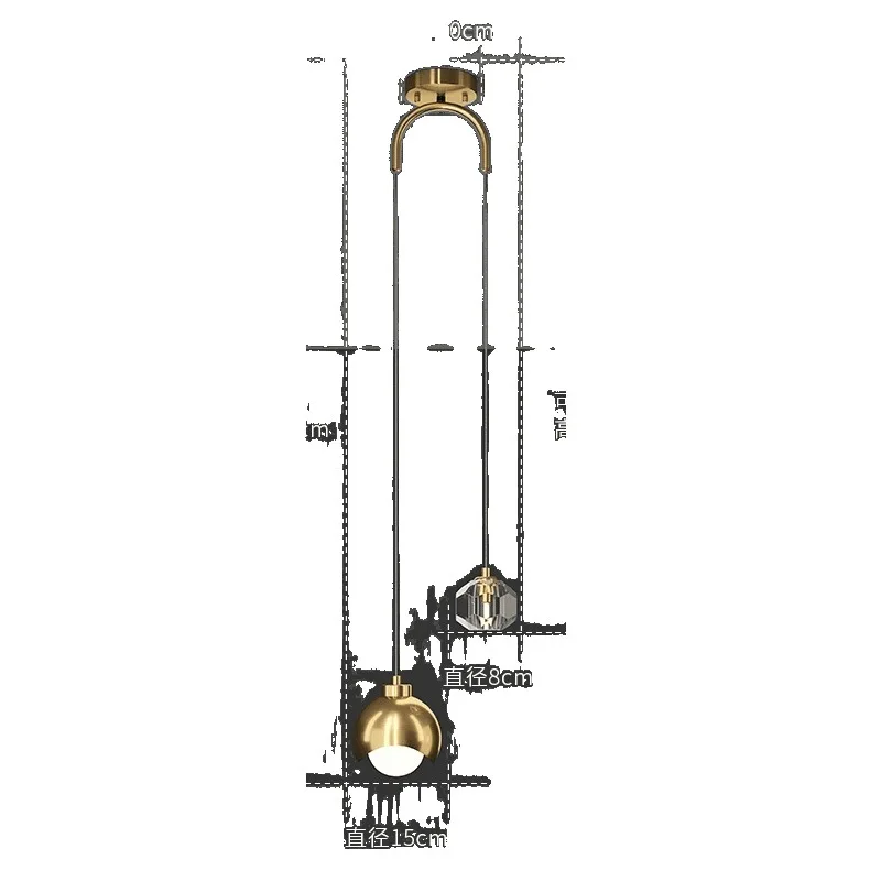 Bedroom bedside small chandelier, light luxury long-line double-headed study chandelier
Bedroom bedside small chandelier, light luxury long-line double-headed study chandelier