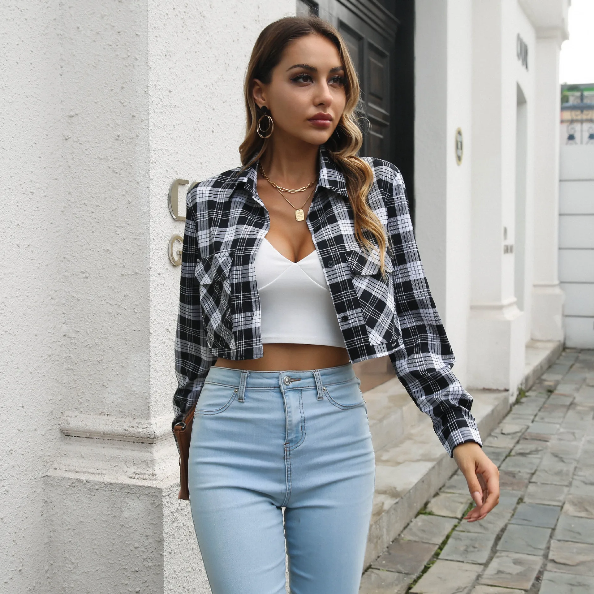 Women Spring Autumn Style Short Blouses Shirts Lady Casual Long Sleeve Turn-down Collar Plaid Printed Blusas Tops SS437
Women Spring Autumn Style Short Blouses Shirts Lady Casual Long Sleeve Turn-down Collar Plaid Printed Blusas Tops SS437