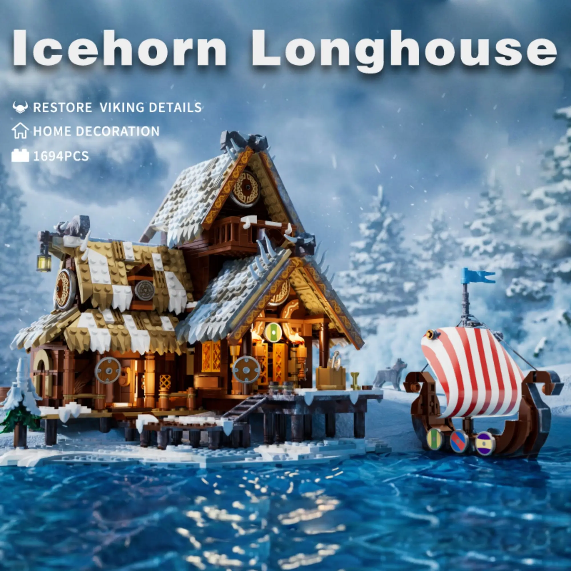 1694PCS Icehorn Longhouse Building Blocks Medieval Viking Hall Architecture Assembly Bricks Creative Display Toy Gift for Adults
1694PCS Icehorn Longhouse Building Blocks Medieval Viking Hall Architecture Assembly Bricks Creative Display Toy Gift for Adults